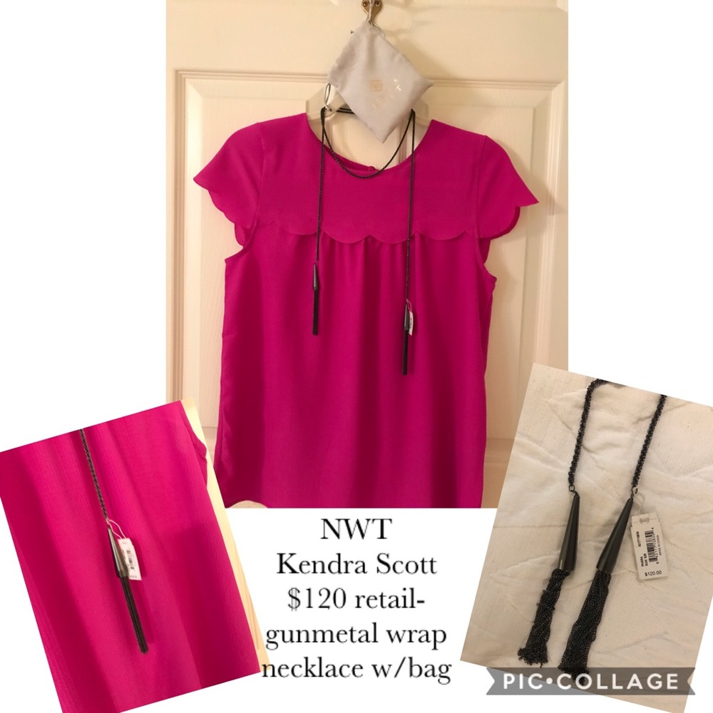 Kendra Scott gunmetal wrap necklace